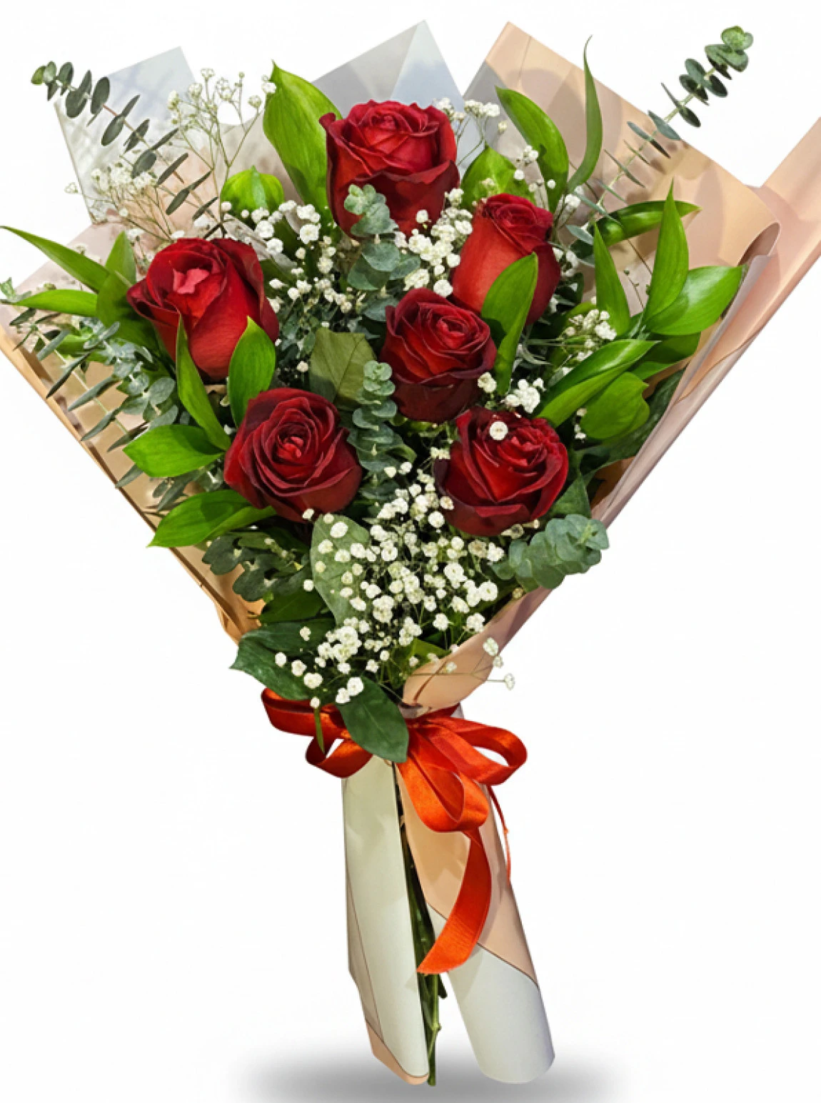 6 Kırmızı Gül Buketi