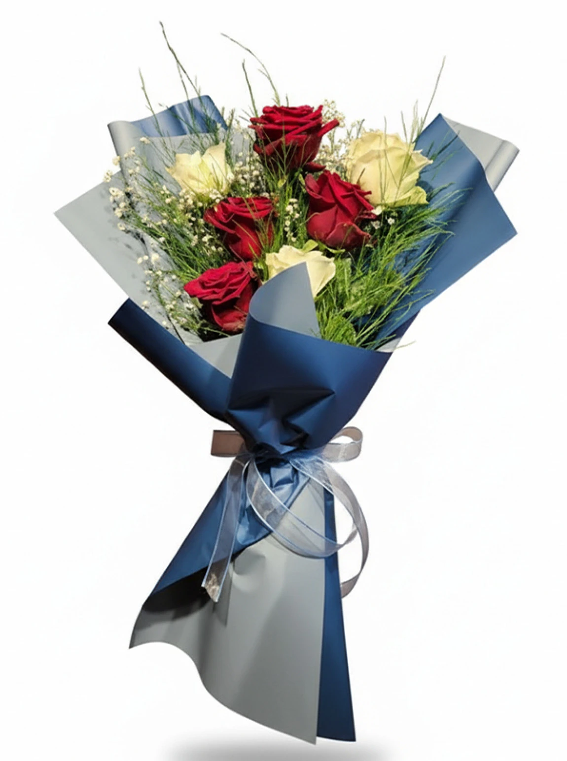 Asil Dokunuş – Kırmızı & Krem Gül Buketi