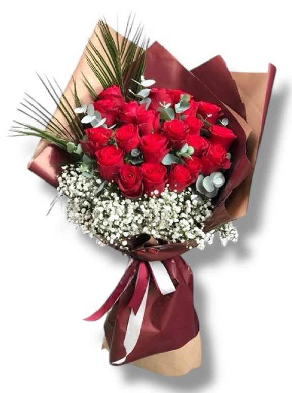 23 Adet Cipsofilyalı Kırmızı Gül Buketi